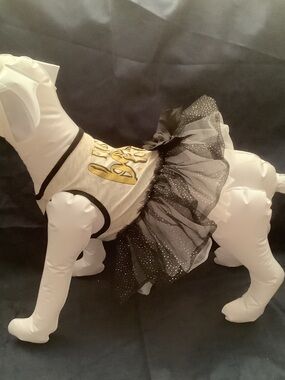 Sparkle Tulle Dog Dress in Black and Gold